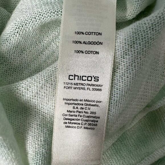 NWT Chicos Zenergy Cardigan Tie Dye Penelope Mint Seaglass Tie Front Large - Picture 7 of 9